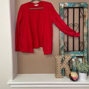 Chic Red Open-Front Cardigan